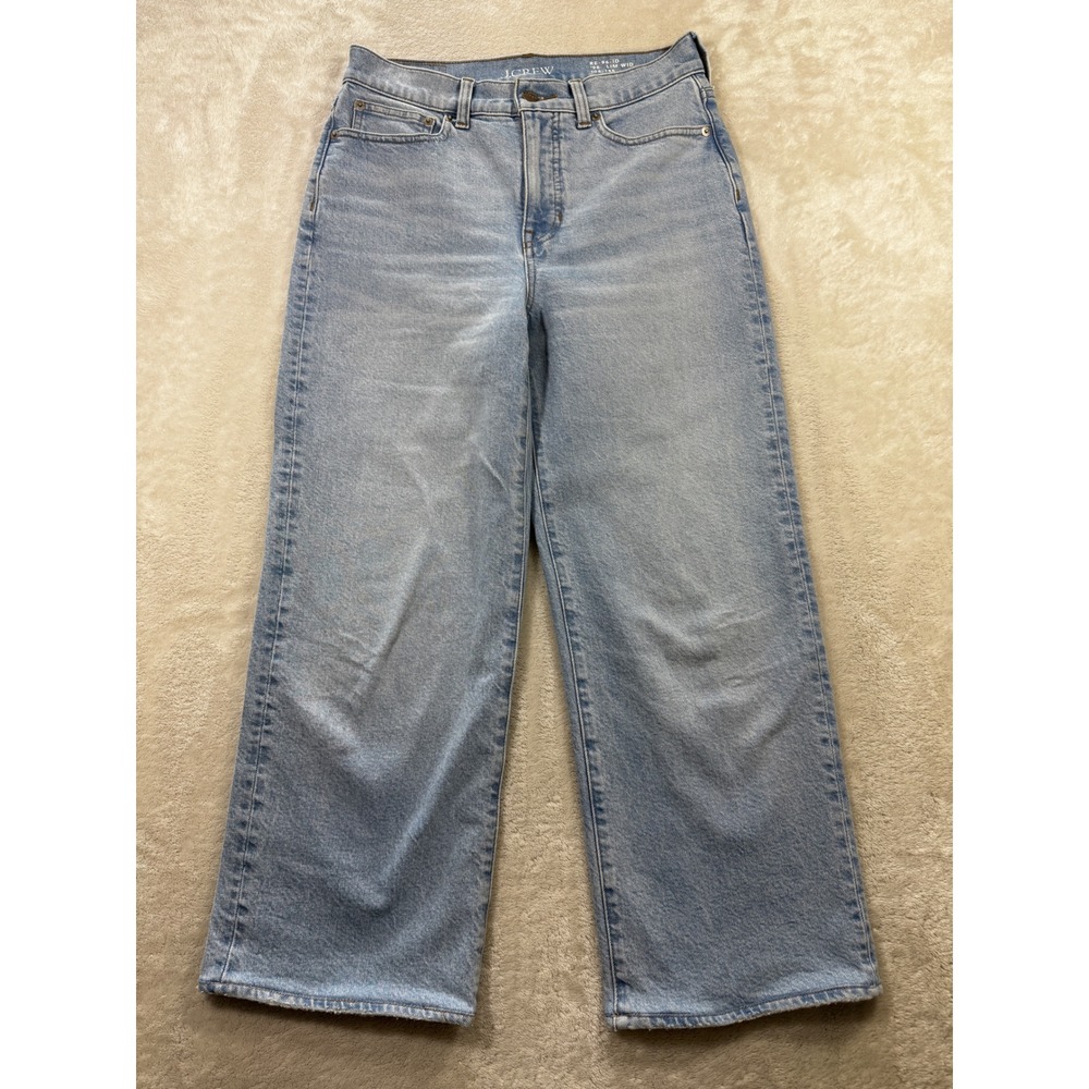 J.Crew Womens RE-96 Slim Wide Leg Light Wash Denim Jeans 25 Meas: 27x24.5